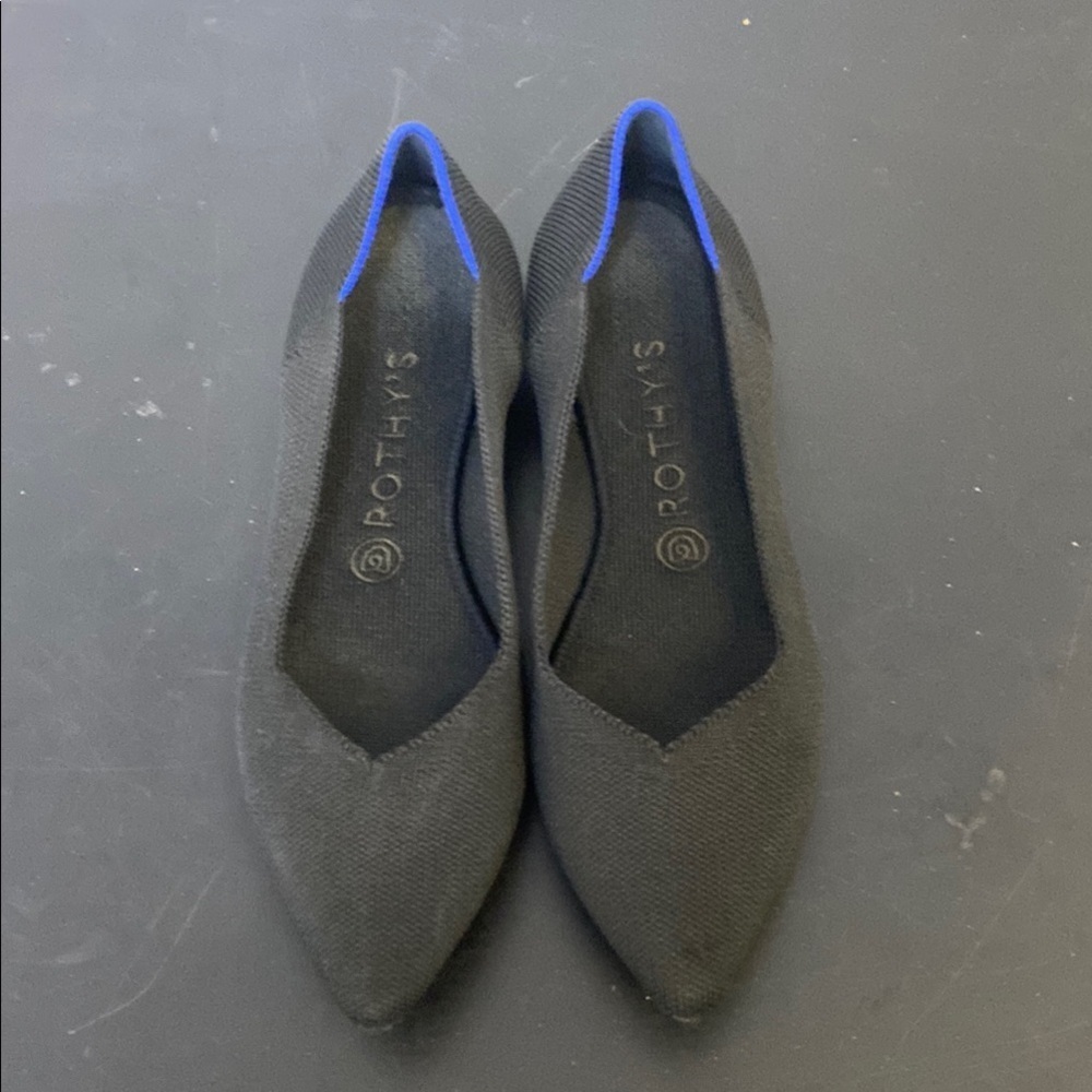 Rothy's Women's Black and Blue Flats